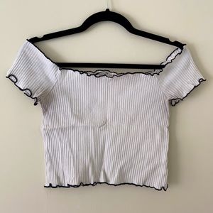 Zara Crop Top with Ruffle Edges